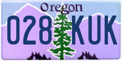 OR license plate 028KUK
