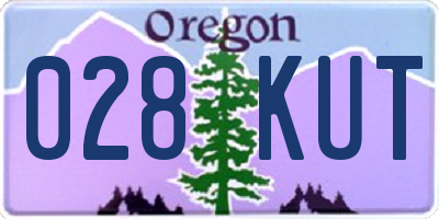 OR license plate 028KUT