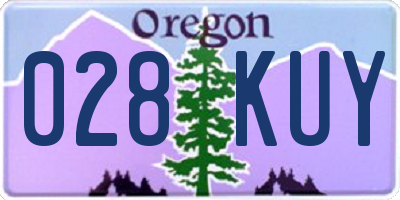 OR license plate 028KUY