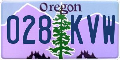 OR license plate 028KVW