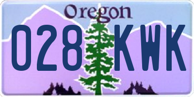 OR license plate 028KWK