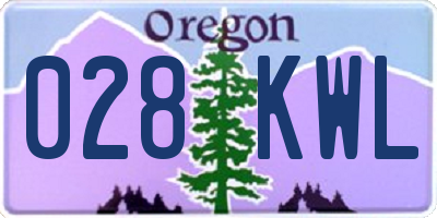 OR license plate 028KWL
