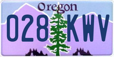 OR license plate 028KWV
