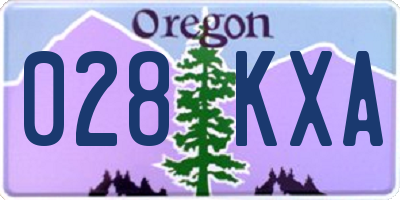 OR license plate 028KXA