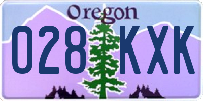 OR license plate 028KXK