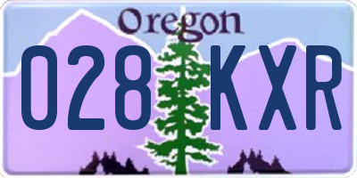 OR license plate 028KXR