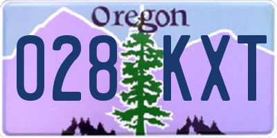 OR license plate 028KXT