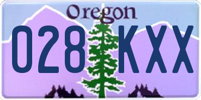 OR license plate 028KXX