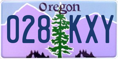 OR license plate 028KXY