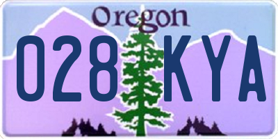 OR license plate 028KYA
