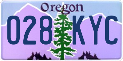 OR license plate 028KYC