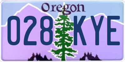 OR license plate 028KYE
