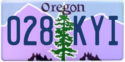 OR license plate 028KYI