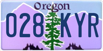 OR license plate 028KYR