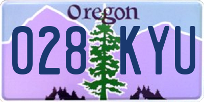 OR license plate 028KYU