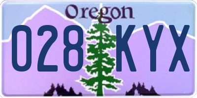 OR license plate 028KYX