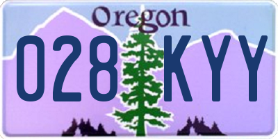 OR license plate 028KYY