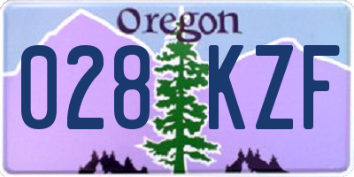 OR license plate 028KZF
