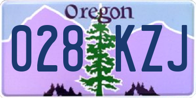 OR license plate 028KZJ