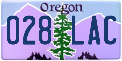 OR license plate 028LAC