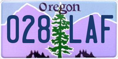 OR license plate 028LAF