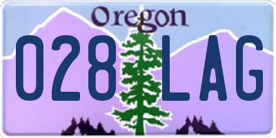 OR license plate 028LAG