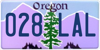 OR license plate 028LAL