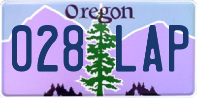 OR license plate 028LAP