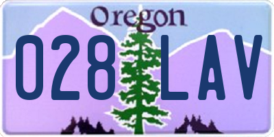 OR license plate 028LAV