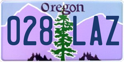 OR license plate 028LAZ