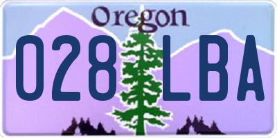 OR license plate 028LBA
