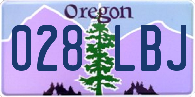 OR license plate 028LBJ