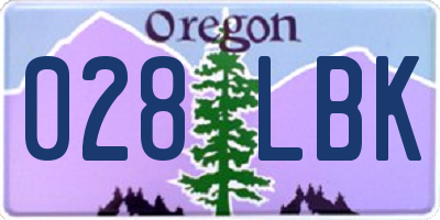 OR license plate 028LBK