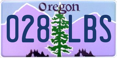 OR license plate 028LBS