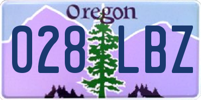 OR license plate 028LBZ