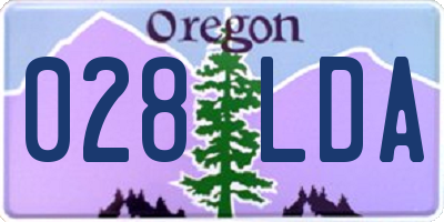 OR license plate 028LDA