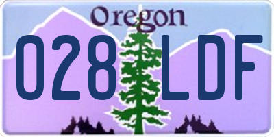 OR license plate 028LDF