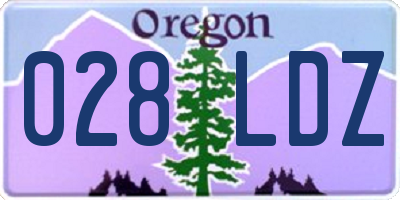 OR license plate 028LDZ