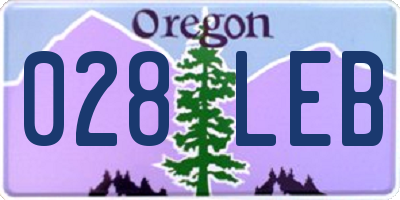 OR license plate 028LEB