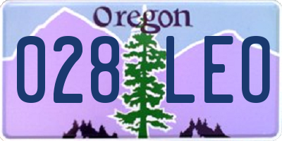 OR license plate 028LEO