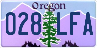 OR license plate 028LFA