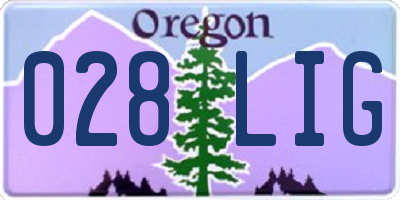 OR license plate 028LIG
