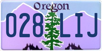 OR license plate 028LIJ