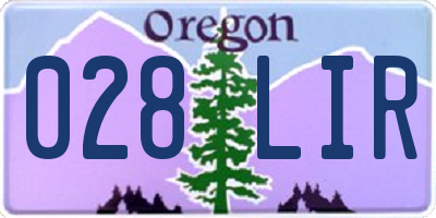 OR license plate 028LIR