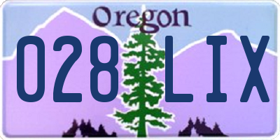 OR license plate 028LIX
