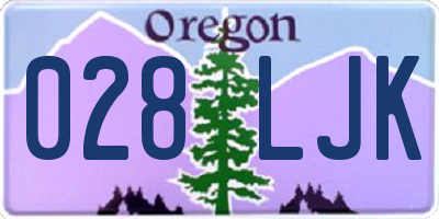 OR license plate 028LJK
