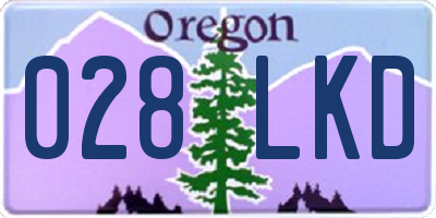 OR license plate 028LKD