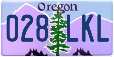 OR license plate 028LKL
