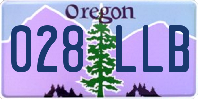 OR license plate 028LLB