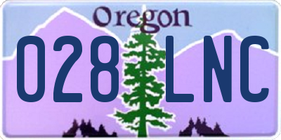 OR license plate 028LNC